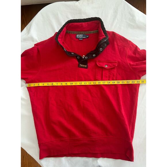 Vintage Polo Ralph Lauren 1/4 Zip Button Pullover Mens Size XL Red Classic - Picture 5 of 7